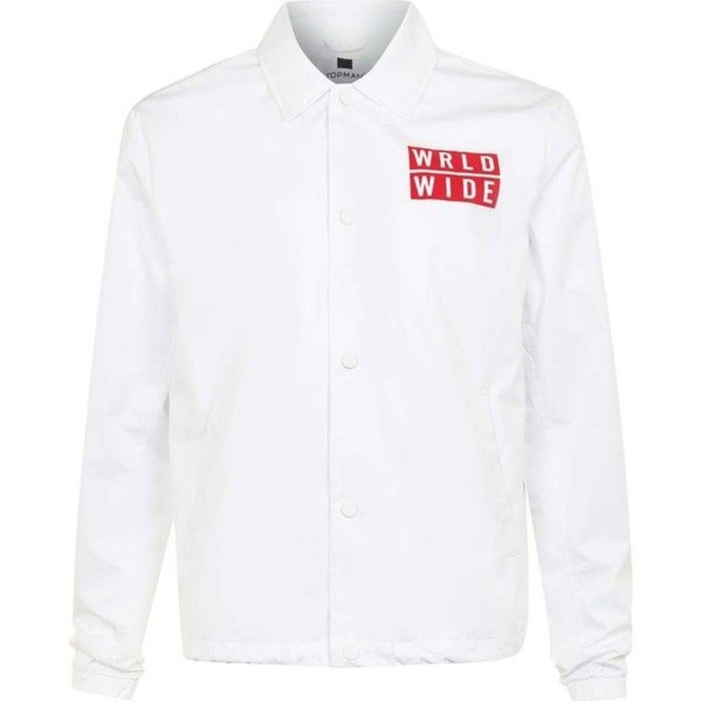 White and red Topman World Wide Coach Jacket